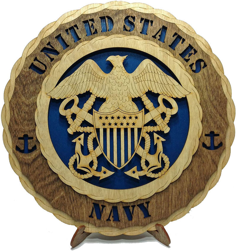 Navy Decorative Custom Laser Three Dimensional Wooden Wall Plaque - Armed Forces Home & Garden > Decor > Artwork > Sculptures & Statues Tongtai Default Title  