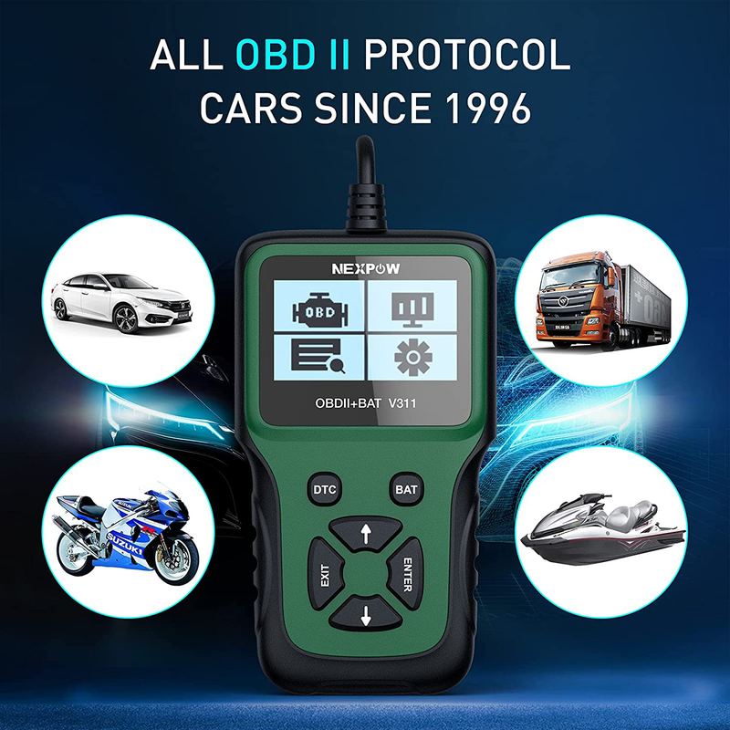 NEXPOW OBD2 Scanner, V311 Automotive Engine Fault Code Reader, Car Diagnostic Scan Tool with Battery Test Tool for All OBD II Protocol Cars Since 1996