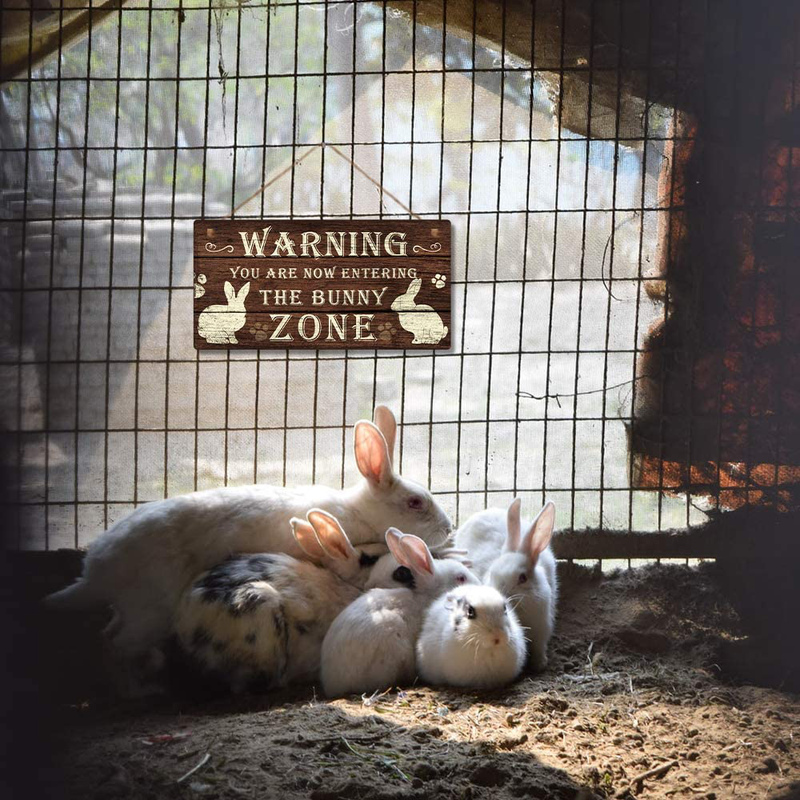 Putuo Decor Funny Rabbit Sign Bunny Rabbit Home Decor Gift Bunny Mom Bunny Lover 12 x 6 Inch (The Bunny Zone) Home & Garden > Decor > Seasonal & Holiday Decorations Putuo Decor   
