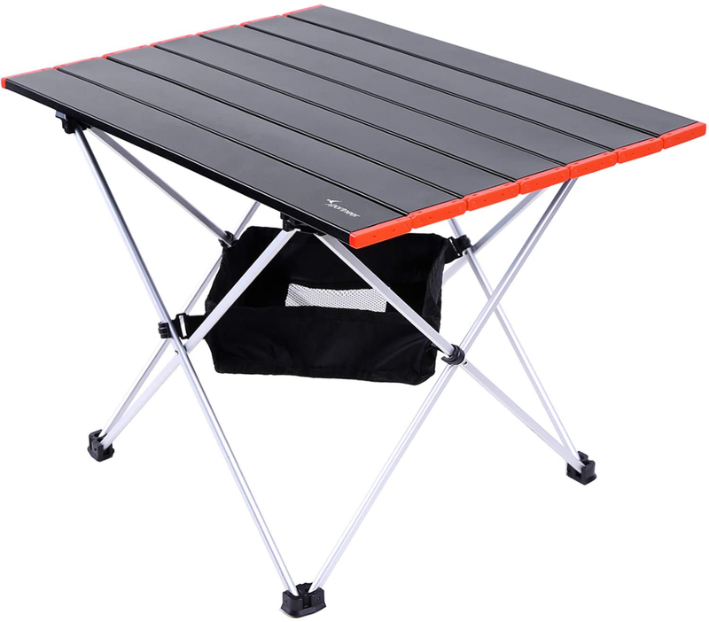 Sportneer Portable Camping Tables with Mesh Storage Bag, Ultralight Camp Folding Side Table, Aluminum Table Top Great for Camp, Picnic, Backpacks, Beach, Tailgate, Boat, S, M, L Sporting Goods > Outdoor Recreation > Camping & Hiking > Camp Furniture Sportneer Medium  