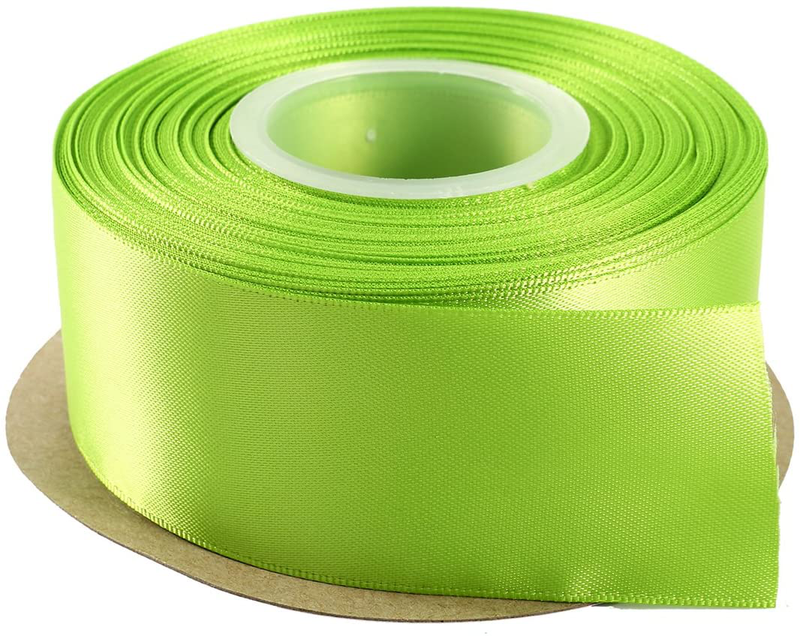 ITIsparkle 11/2" Inch Double Faced Satin Ribbon 25 Yards-Roll Set for Gift Wrapping Party Favor Hair Braids Hair Bow Baby Shower Decoration Floral Arrangement Craft Supplies, Vanilla Ribbon Arts & Entertainment > Hobbies & Creative Arts > Arts & Crafts > Art & Crafting Materials > Embellishments & Trims > Ribbons & Trim ITIsparkle Apple Green  