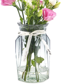 OFFIDIX Glass Vase, Geometric Faceted Design Flower Vase for Weddings, Events, Decorating, Arrangements, Office, or Home Decor Home & Garden > Decor > Vases OFFIDIX E-gray Clear Gradient  