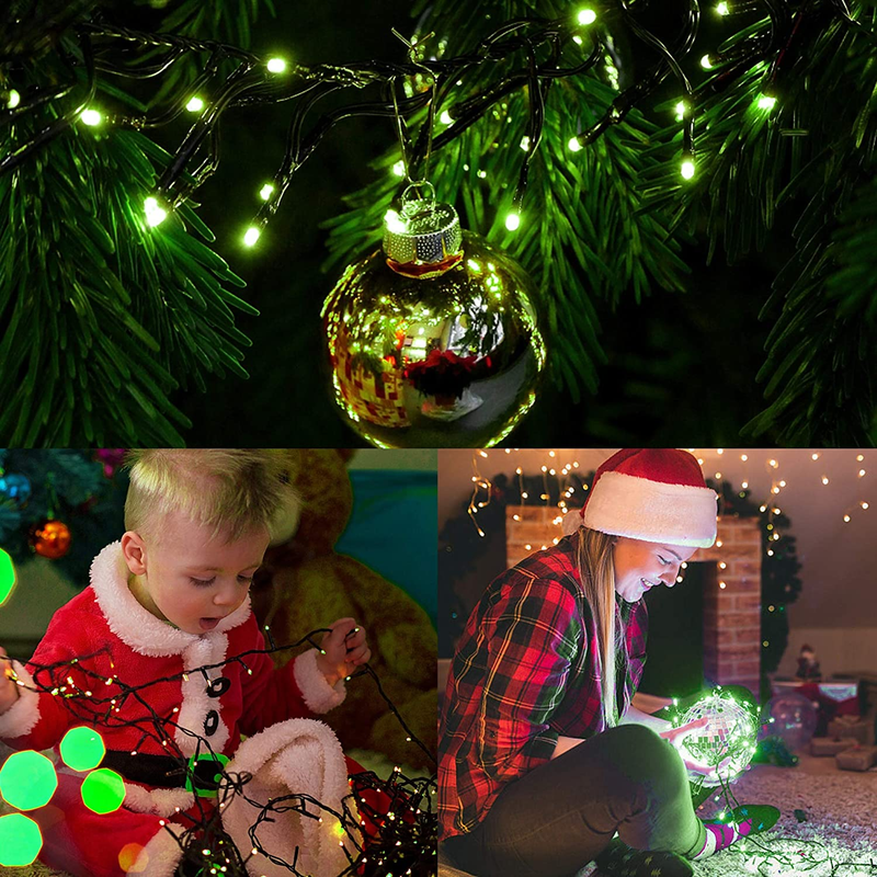 HOME LIGHTING 200 LED 66FT Christmas String Lights, St Patricks Day Fairy Lights with 8 Lighting Modes, String Mini Lights Plug in for Indoor Outdoor Tree Garden Wedding Party Decoration, Green Home & Garden > Lighting > Light Ropes & Strings HOME LIGHTING   