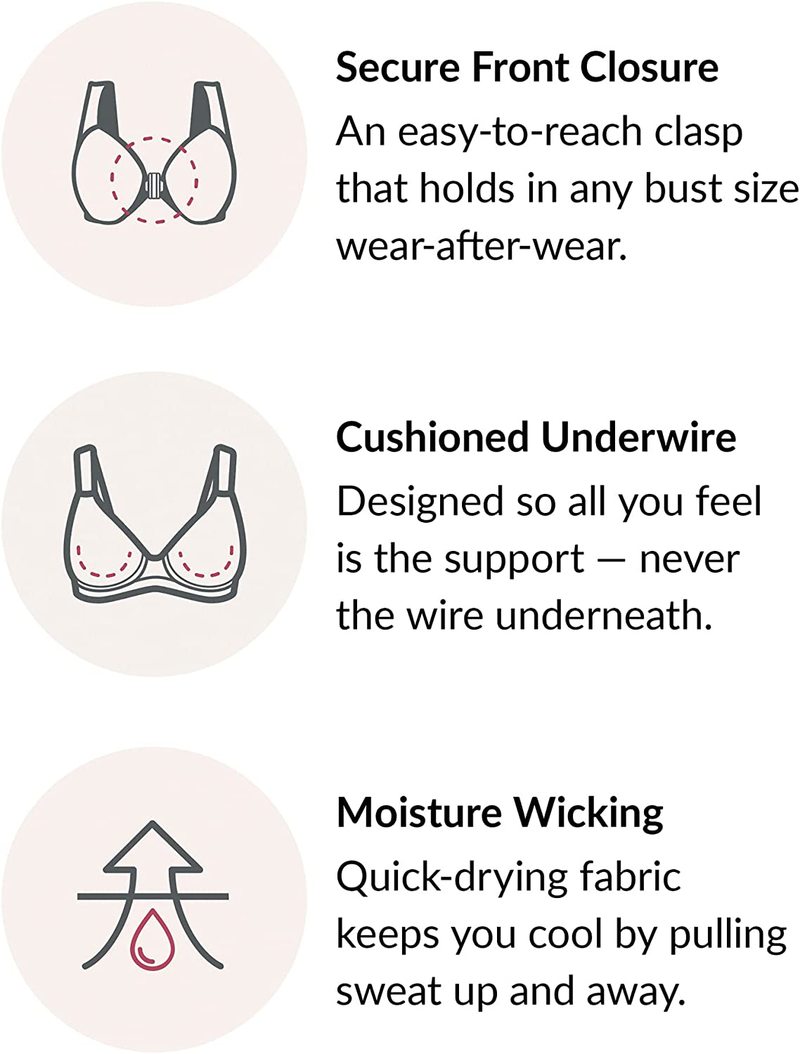 Glamorise Women's Plus Size Wonderwire Front-Close Bra Underwire