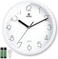 LAIGOO 10 Inch Modern Wall Clock, Decorative Non-Ticking Silent Wall Clock Battery Operated Analog Clock Round for Bedroom, Kitchen, School, Office (White) Home & Garden > Decor > Clocks > Wall Clocks LAIGOO White 10 Inch 