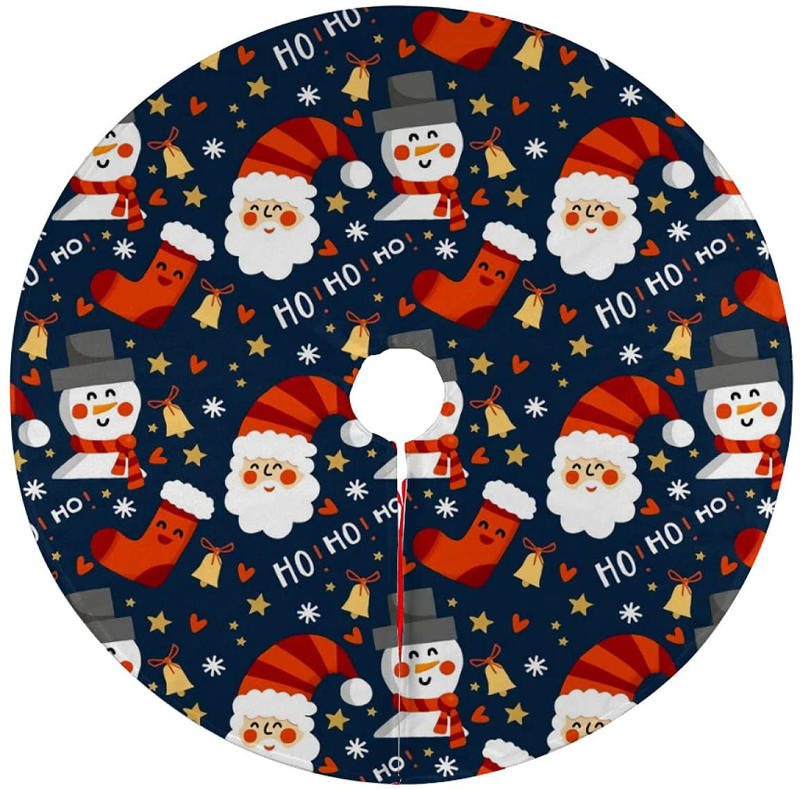 Mickey and Minnie Christmas Tree Skirt 36 Inch Xmas Tree Skirts Decorations for Holiday Party Tree Mat Halloween Christmas Decorations Home & Garden > Decor > Seasonal & Holiday Decorations > Christmas Tree Skirts JEEFANS Santa Claus and Snowman  