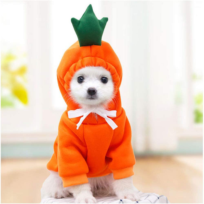 Dog Hoodie- Dog Basic Sweater Coat Cute Frog Shape Warm Jacket Pet Cold Weather Clothes Outfit Outerwear for Cats Puppy Small Largr Dogs Animals & Pet Supplies > Pet Supplies > Dog Supplies > Dog Apparel MJEMS Orange Small 