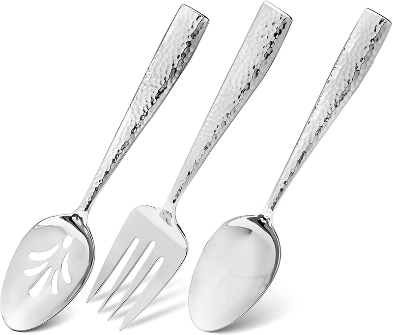 Hudson Essentials 68-Piece Hammered 18/10 Stainless Steel Silverware Cutlery Set with Serving Set and Cake Knife, Flatware Service for 12 Home & Garden > Kitchen & Dining > Tableware > Flatware > Flatware Sets Hudson Essentials   