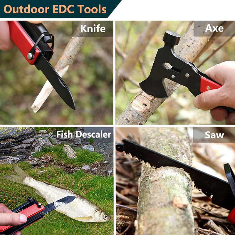 The Latest Multitool Camping Axe, 19-In-1 Survival Gear Camp Hatchet, Folding Portable Multi Tool Camping Hammer Tools with Hammer, Plier, Screwdriver for Hiking Camping, Car Emergency and Men'S Gift Sporting Goods > Outdoor Recreation > Camping & Hiking > Camping Tools EySHp   