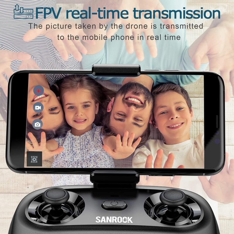 SANROCK U61W Drones for Kids with 720P HD Camera, Mini Drone WiFi FPV RC Quadcopter for Beginners, Route Making, Headless Mode, One-Key Start, Emergency Stop, Great Gift for Boys Girls, 2 Batteries Cameras & Optics > Cameras > Film Cameras SANROCK   