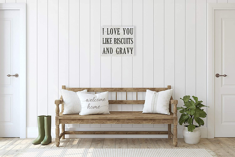 Creative Co-Op Wood Wall Decor I Love You Like Biscuits and Gravy