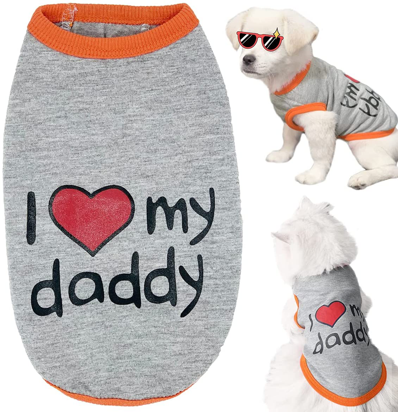 Dog T-Shirt Pet Summer Vests Clothes, Puppy Cute Costumes Shirts Soft and Breathable Clothing Doggy Fashion Printing Apparel Outfits for Small Medium Dogs Boy and Girl Animals & Pet Supplies > Pet Supplies > Cat Supplies > Cat Apparel Tealots Grey S (Pack of 1) 