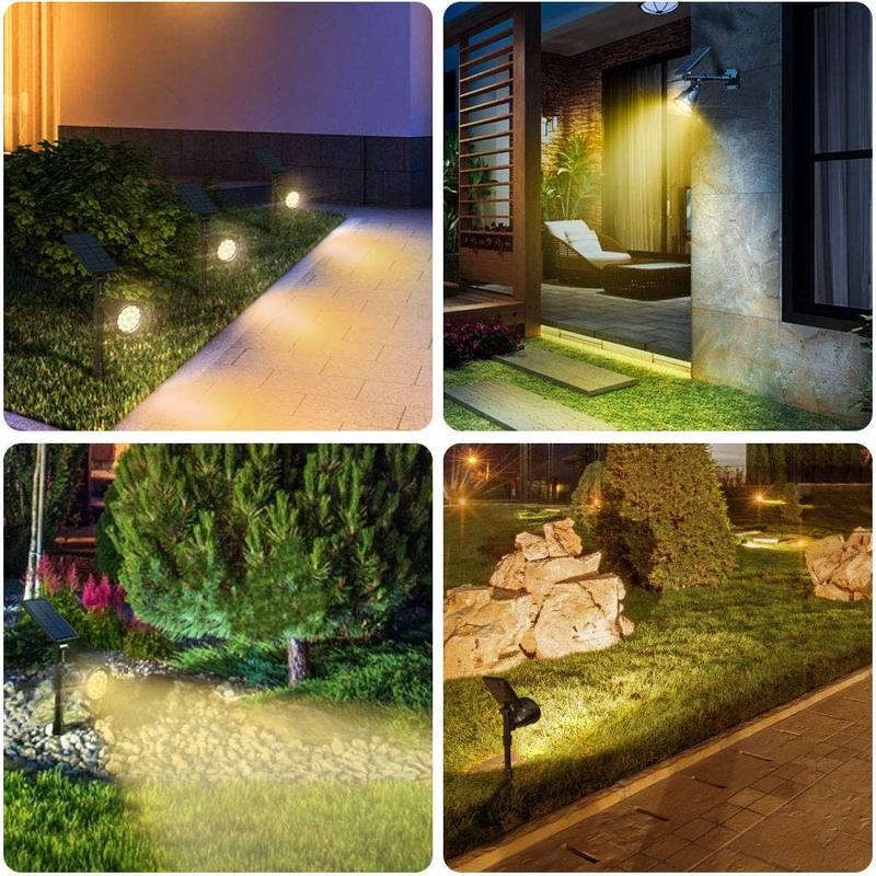 OSORD Solar Lights Outdoor, Upgraded Waterproof 18 LED 2-in-1 Solar Landscape Spotlights Wall Light Auto On/Off Solar Powered Landscaping Lighting for Garden Yard Driveway Porch Walkway (-Warm White)
