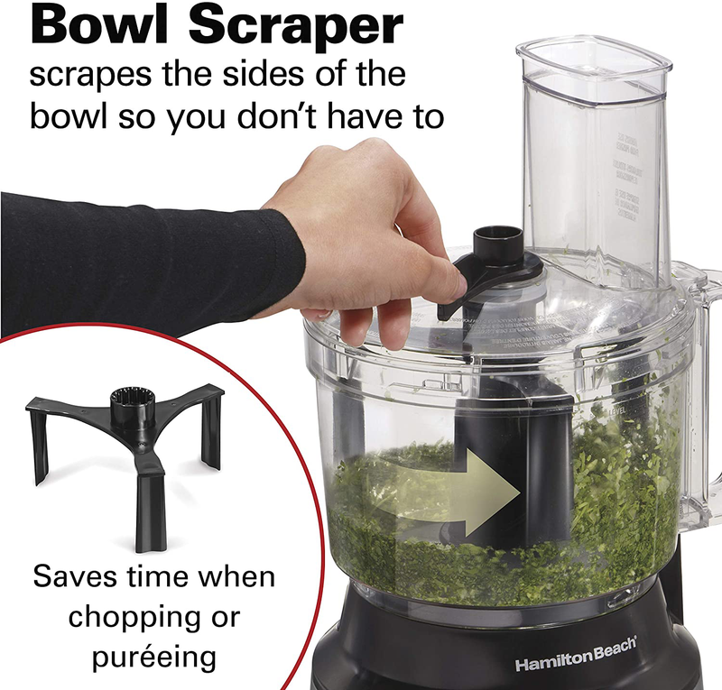Hamilton Beach Food Processor & Vegetable Chopper for Slicing, Shredding, Mincing, and Puree, 10 Cups - Bowl Scraper, Stainless Steel Home & Garden > Kitchen & Dining > Kitchen Tools & Utensils > Kitchen Knives Hamilton Beach   