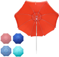 Hanekuc 6.5 FT Beach Umbrella with Sand Anchor & Tilt Mechanism Outdoor Portable Sunshade With Carry Bag, UV 50+ Protection, for Beach Garden,Sky Blue