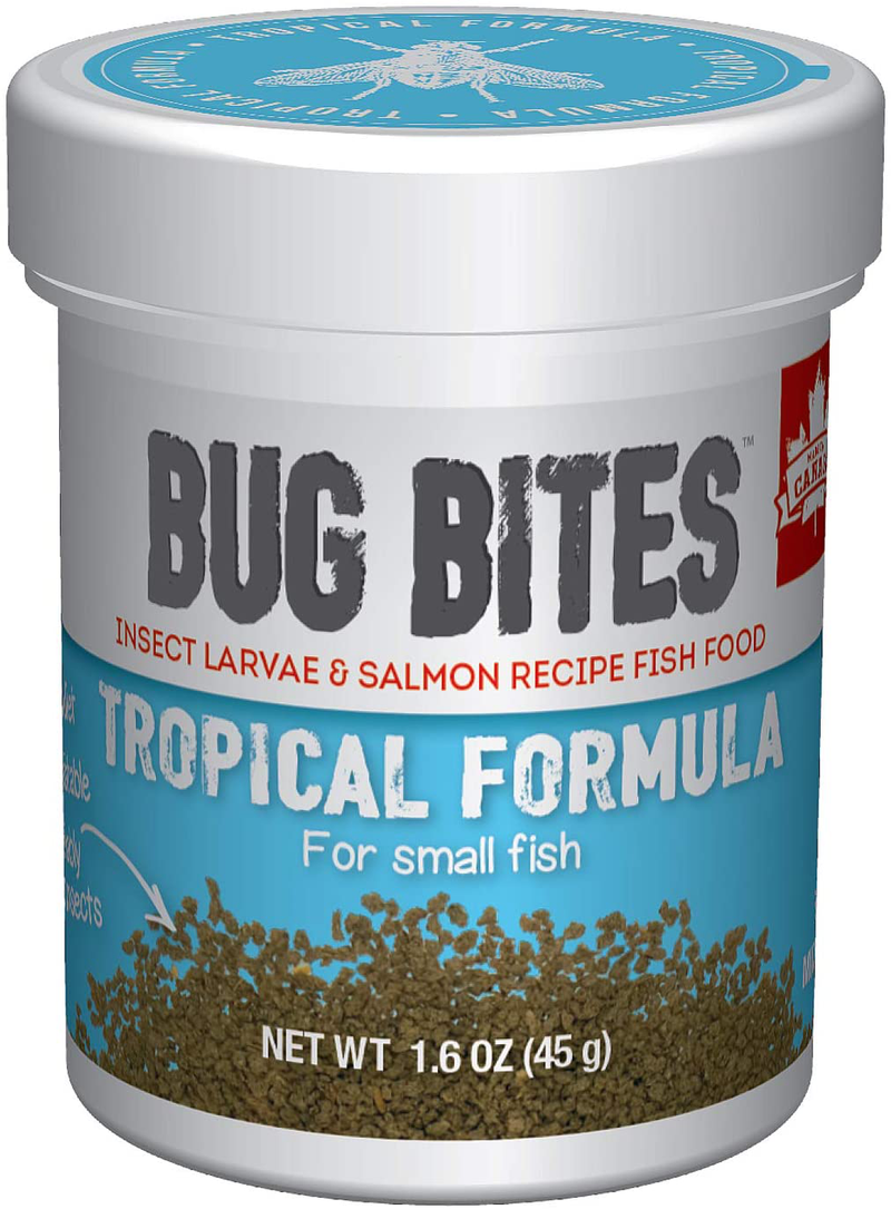 Fluval Bug Bites Tropical Fish Food, Small Granules for Small to Medium Sized Fish Animals & Pet Supplies > Pet Supplies > Fish Supplies > Fish Food Rolf C. Hagen (USA) Corp. Small Granules 1.59 oz. 