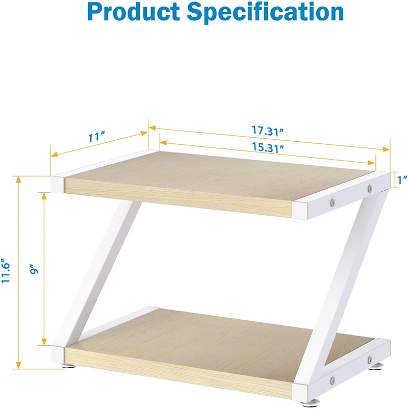 Desktop Stand for Printer - Desktop Shelf with Anti - Skid Pads for Space Organizer as Storage Shelf, Book Shelf, Double Tier Tray with Hardware & Steel for Mini 3D Printer by HUANUO (Wood) Electronics > Print, Copy, Scan & Fax > Printer, Copier & Fax Machine Accessories HUANUO   