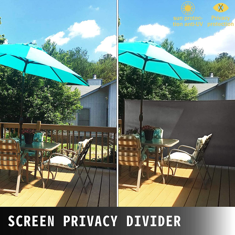LOVESHARE Retractable Screen 71x118'' Awnig Rugged Full Aluminum Rust-Proof, Patio Sunshine Screen, Privacy Divider, Wind Screen, Long Service Life, Suitable for Courtyard, Roof Terraces and Pools Home & Garden > Lawn & Garden > Outdoor Living > Outdoor Umbrella & Sunshade Accessories VEVOR   
