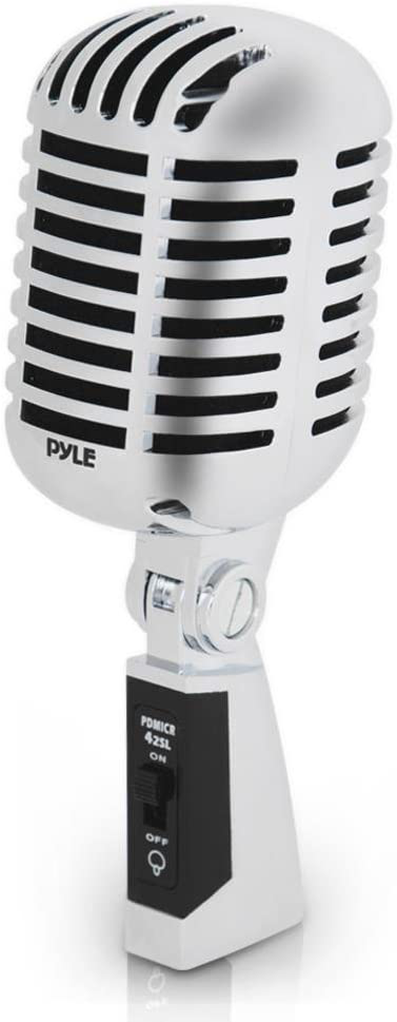 Classic Retro Dynamic Vocal Microphone - Old Vintage Style Unidirectional Cardioid Mic with XLR Cable - Universal Stand Compatible - Live Performance In Studio Recording - Pyle PDMICR42SL (Silver) Electronics > Audio > Audio Components > Microphones Pyle Silver Microphone 