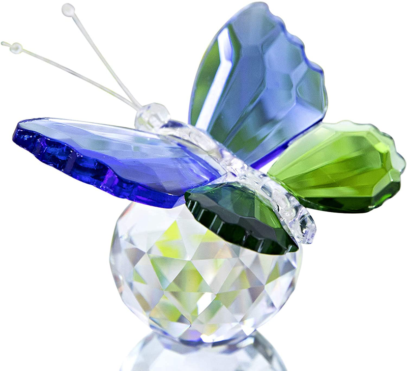 H&D Crystal Cut Butterfly Animal Ornament Decoration for Office Table Home Bedroom Home & Garden > Decor > Seasonal & Holiday Decorations& Garden > Decor > Seasonal & Holiday Decorations H&D Blue&green  