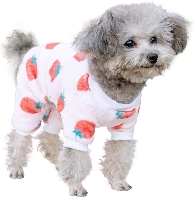 Cutebone Dog Christmas Sweater Coat Thick Velvet Pet Clothes Cat Onesie Fit Your Puppy Warm in Frozen Cold Weather Animals & Pet Supplies > Pet Supplies > Cat Supplies > Cat Apparel CuteBone Strawberry Small 