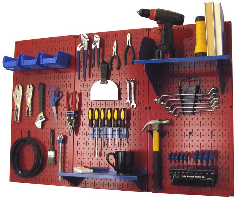 Pegboard Organizer Wall Control 4 ft. Metal Pegboard Standard Tool Storage Kit with Galvanized Toolboard and Black Accessories Hardware > Hardware Accessories > Tool Storage & Organization Wall Control Red Pegboard Blue Accessories Storage 