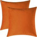 Mixhug Decorative Throw Pillow Covers, Velvet Cushion Covers, Solid Throw Pillow Cases for Couch and Bed Pillows, Burnt Orange, 20 x 20 Inches, Set of 2 Home & Garden > Decor > Chair & Sofa Cushions Mixhug Orange 18 x 18 Inches, 2 Pieces 