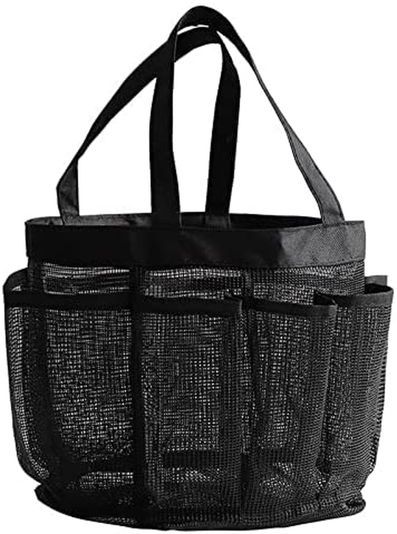 Mbvbn Mesh Shower Caddy Tote, Portable Shower Tote Bag, 2 Oxford Handles College, Quickly Dry Dorm Bathroom Caddy Organizer, with 8 Basket Pockets for Conditioner, Soap and Other Bathroom Accessories. Camp, Gym, Swim, Hot Spring and Sauna.