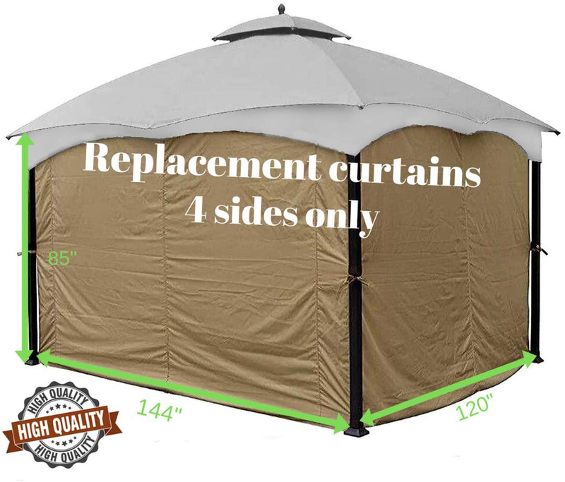 FORDITEX_NY Gazebo Curtains for 4 Sides - Patio Canopy Gazebo Curtains - 10x12 Gazebo Replacement Canopy - Privacy Panels for Gazebo - 10x12 Canopy - Outdoor Gazebo Curtains ONLY Home & Garden > Lawn & Garden > Outdoor Living > Outdoor Structures > Canopies & Gazebos Forditex_NY   