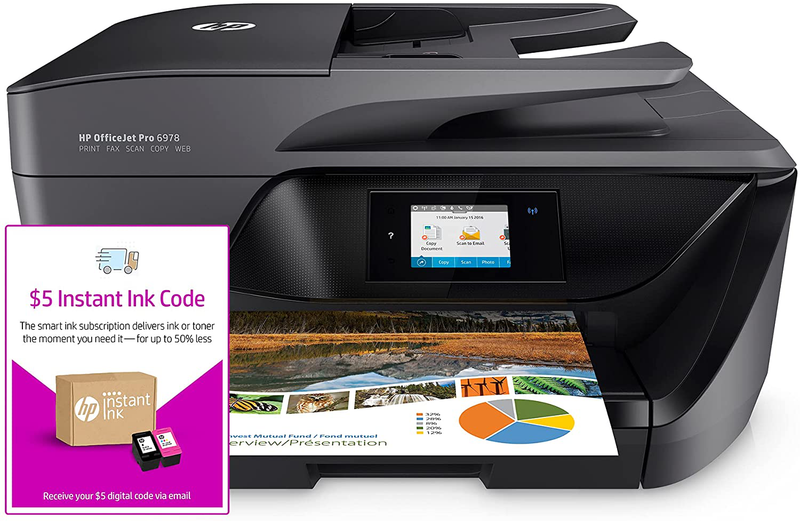 HP OfficeJet Pro 6978 All-in-One Wireless Printer, HP Instant Ink, Works with Alexa (T0F29A) Electronics > Print, Copy, Scan & Fax > Printers, Copiers & Fax Machines HP Printer + Instant Ink  