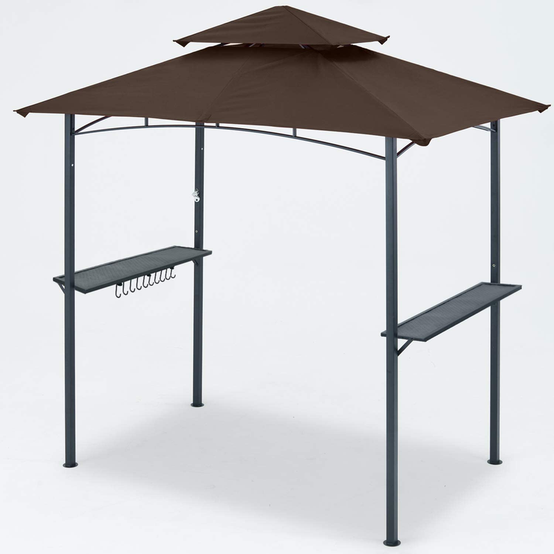 MASTERCANOPY Grill Gazebo 8 x 5 Double Tiered Outdoor BBQ Gazebo Canopy with LED Light (Brown) Home & Garden > Lawn & Garden > Outdoor Living > Outdoor Structures > Canopies & Gazebos MASTERCANOPY   