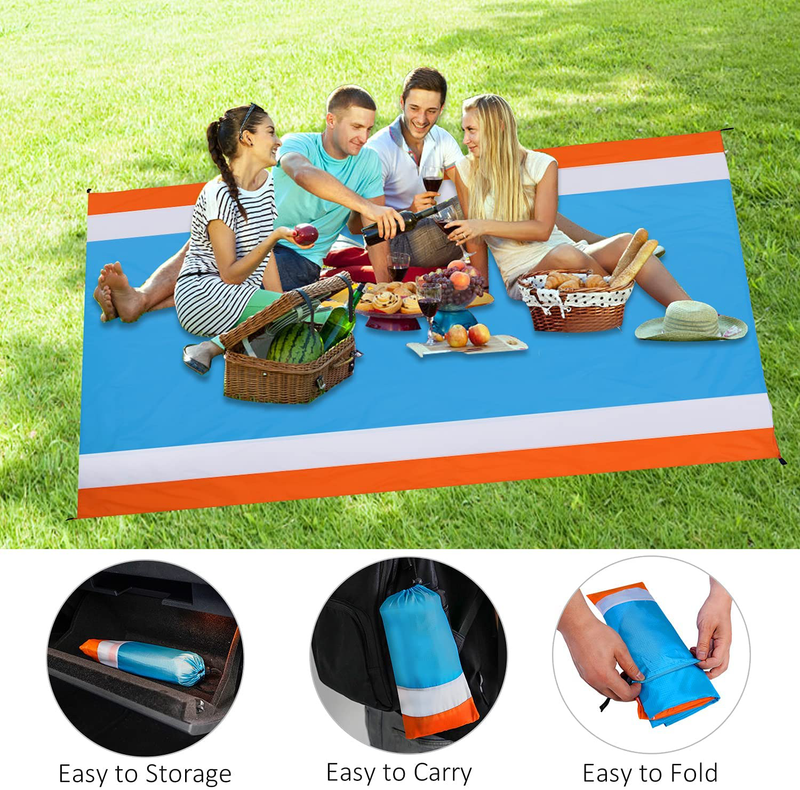GPUSFAK Waterproof Beach Blanket Portable Picnic Mat 79"×83" Home & Garden > Lawn & Garden > Outdoor Living > Outdoor Blankets > Picnic Blankets GPUSFAK   