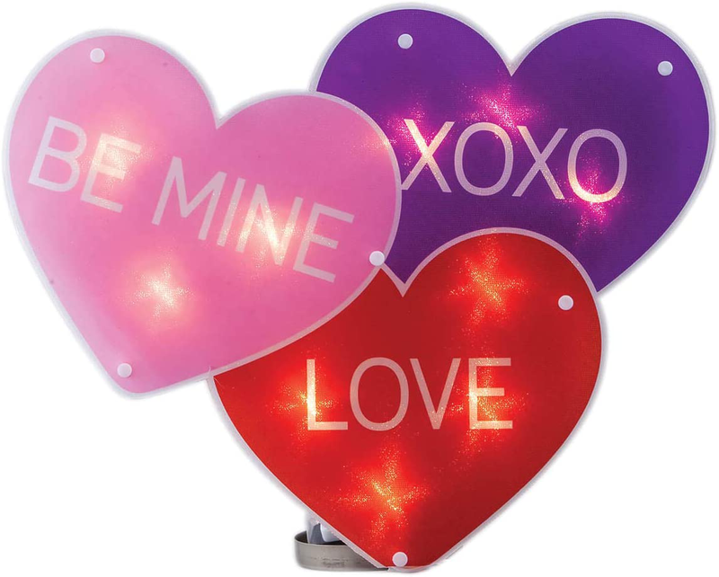 Impact 16 Lighted Valentines Day Heart - Be Mine XOXO Love Window Shimmer Decoration Home & Garden > Decor > Seasonal & Holiday Decorations Impact Innovations   