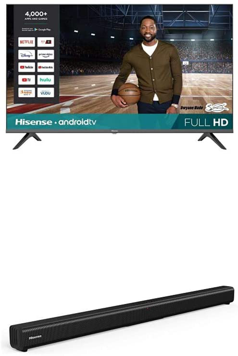 Hisense 43-Inch 43H5500G Full HD Smart Android TV with Voice Remote (2020 Model) Electronics > Video > Televisions Hisense TV with HS205 Soundbar 43-Inch 