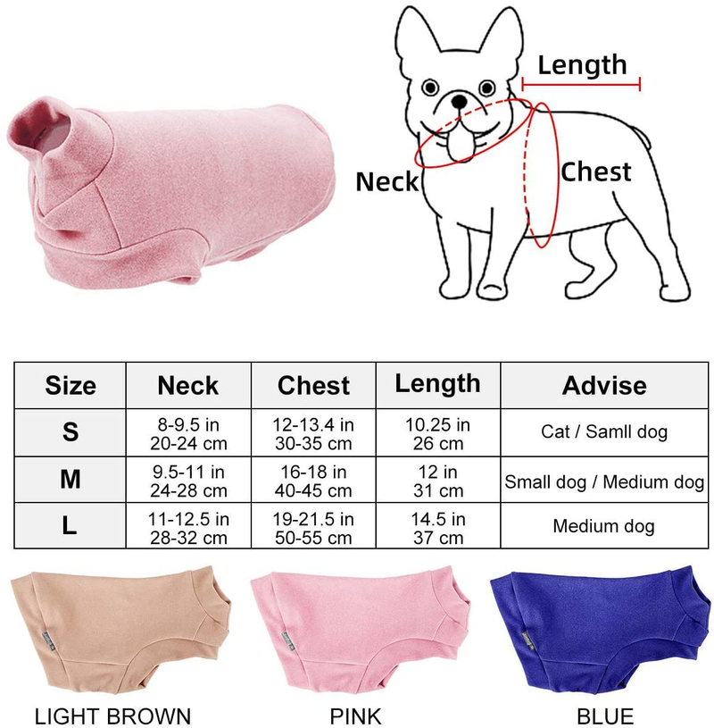 Small Dogs Fleece Dog Sweatshirt - Cold Weather Hoodies Spring Soft Vest Thickening Warm Cat Sweater Puppy Clothes Sweater Winter Sweatshirt Pet Pajamas for Small Dog Cat Puppy Animals & Pet Supplies > Pet Supplies > Cat Supplies > Cat Apparel Dociote   