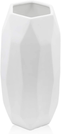 Samawi 12" White Ceramic Vase Home Decor Modern Vase Floor Vase White Vase for Decor Tall White Vase Ceramic Vase Large White Vase for Flowers Home Dining Kitchen Bedroom Home & Garden > Decor > Vases Samawi HOME DECORS White Modern 