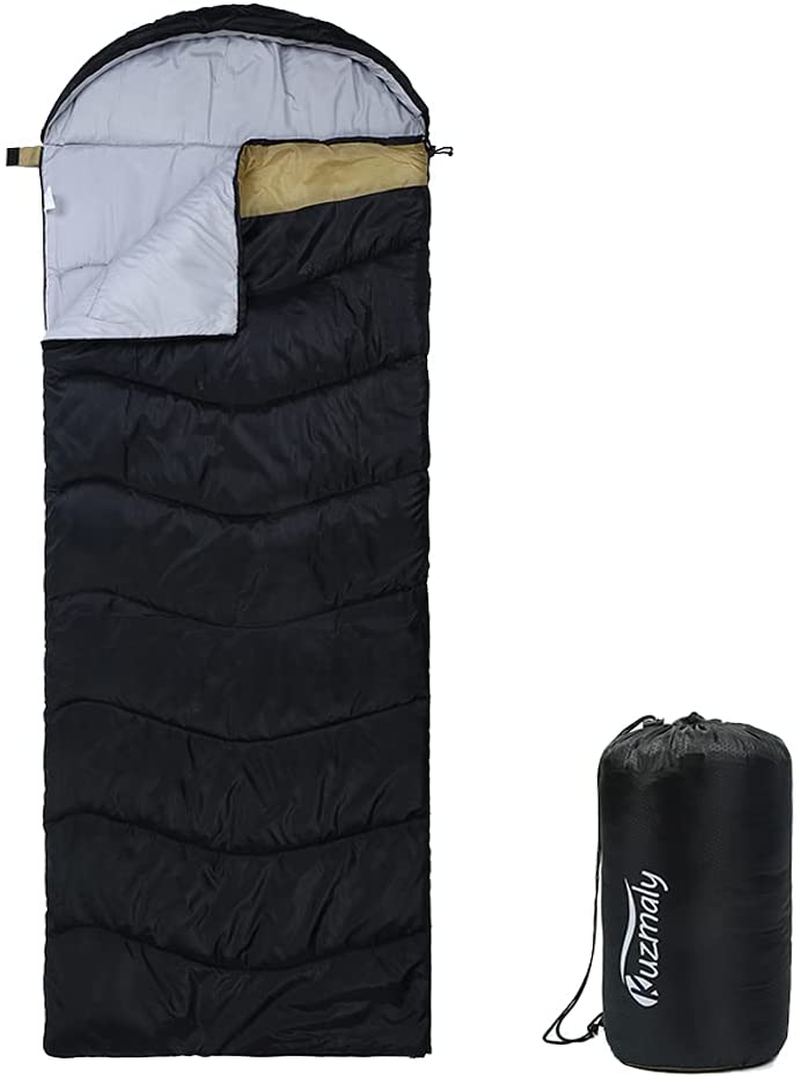 Kuzmaly Camping Sleeping Bag 3 Seasons Lightweight &Waterproof with Compression Sack Camping Sleeping Bag Indoor & Outdoor for Adults & Kids… Sporting Goods > Outdoor Recreation > Camping & Hiking > Sleeping BagsSporting Goods > Outdoor Recreation > Camping & Hiking > Sleeping Bags Kuzmaly Black Khaki Single 