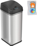 iTouchless 13 Gallon Automatic Trash Can with Odor-Absorbing Filter and Lid Lock, Power by Batteries (not included) or Optional AC Adapter (sold separately), Black/Stainless Steel Home & Garden > Kitchen & Dining > Kitchen Tools & Utensils > Kitchen Knives iTouchless Stainless Steel With Petguard  