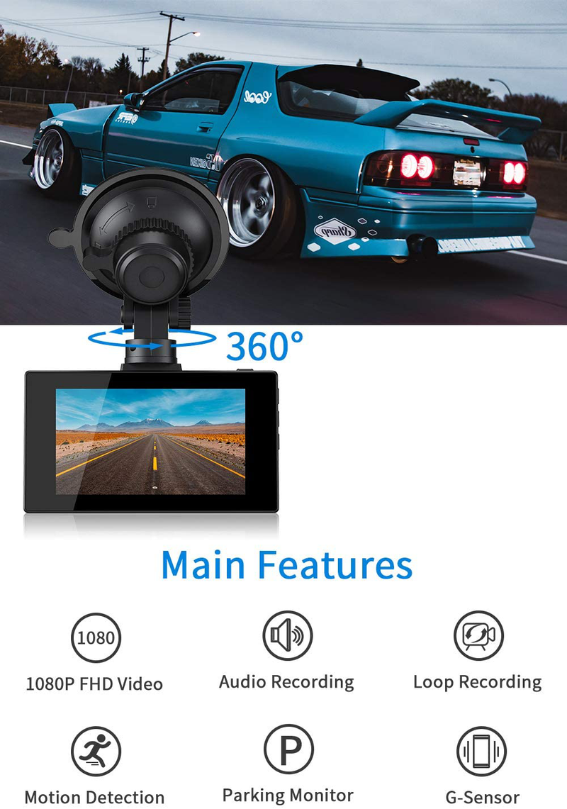 Dash Camera for Cars【2021 New Version】 Milerong 1080P FHD DVR Dash Cams, 3" LCD Screen 170° Wide Angle Car Camera with Night Vision, G-Sensor, WDR, Parking Monitor, Loop Recording, Motion Detection Vehicles & Parts > Vehicle Parts & Accessories > Motor Vehicle Electronics > Motor Vehicle A/V Players & In-Dash Systems Milerong   