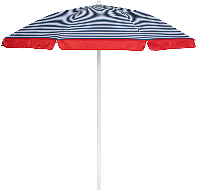 Picnic Time Portable Canopy Outdoor Umbrella, Black Home & Garden > Lawn & Garden > Outdoor Living > Outdoor Umbrella & Sunshade Accessories ONIVA - a Picnic Time brand Blue Pinstripe Pattern  
