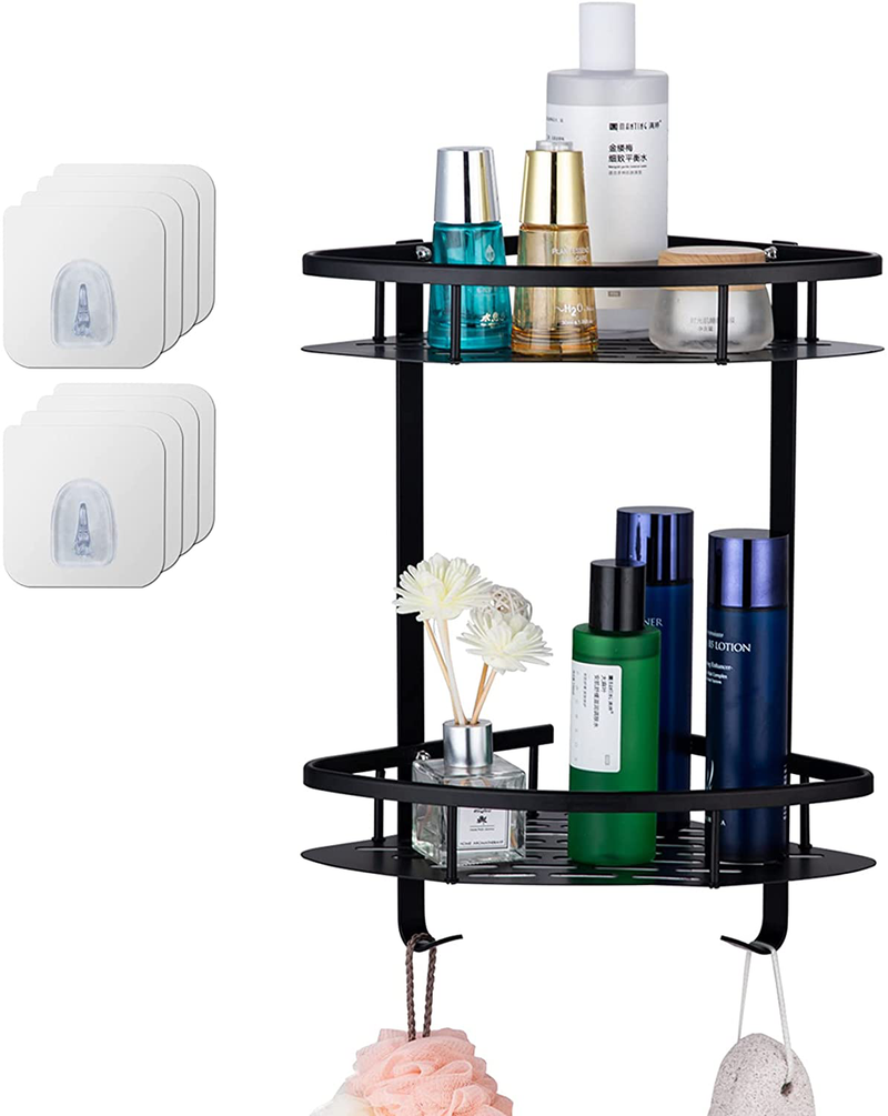 Mlesi Shower Caddy 2 Tiers Shower Organizer Corner Bathroom Shelf with Adhesive(No Drilling),Aluminum Corner Shower Caddy Wall Mounted Shower Shelf Storage Rack for Toilet,Kitchen and Dorm Sporting Goods > Outdoor Recreation > Camping & Hiking > Portable Toilets & Showers Mlesi   
