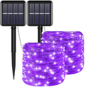 Red Solar Christmas String Lights Outdoor Waterproof 100 LED（2 Pack） 8 Modes Copper String Lights Fairy Lights for Valentine'S Day, Garden, Patio, Fence, Balcony, Outdoors(Red 2Pcs) Home & Garden > Lighting > Light Ropes & Strings YAOZHOU Purple  