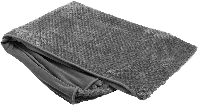 Furhaven Orthopedic, Cooling Gel, and Memory Foam Pet Beds for Small, Medium, and Large Dogs - Ergonomic Contour Luxe Lounger Dog Bed Mattress and More Animals & Pet Supplies > Pet Supplies > Dog Supplies > Dog Beds Furhaven Pet Products, Inc Minky Gray Contour Bed (Cover Only) Jumbo Plus (Pack of 1)