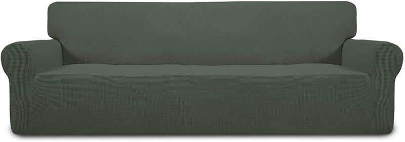 Easy-Going Stretch Sofa Slipcover 1-Piece Couch Sofa Cover Furniture Protector Soft with Elastic Bottom for Kids, Spandex Jacquard Fabric Small Checks(Sofa,Dark Gray) Home & Garden > Decor > Chair & Sofa Cushions Easy-Going   