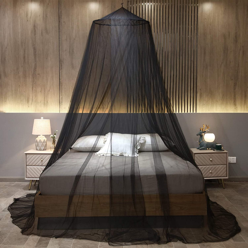 Mengersi Mosquito Net Bed Canopy Black,Large Bed Hanging Curtains from Ceiling Bed Mesh Fit for Twin,Full,Queen,King Size Bed,Quick Easy Installation-Garden,Camping,Travel,Bedroom Accessories Sporting Goods > Outdoor Recreation > Camping & Hiking > Mosquito Nets & Insect Screens Mengersi   