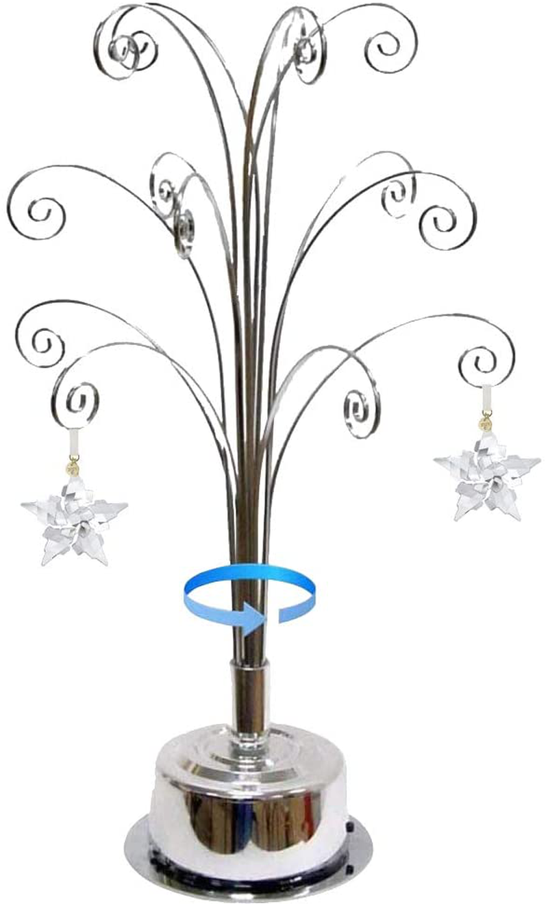 HOHIYA Ornament Display Tree Stand Rotating for Swarovski 2021 Ornament Christmas Annual Gift 16.75 inch Silver Home & Garden > Decor > Seasonal & Holiday Decorations > Christmas Tree Stands HOHIYA Default Title  