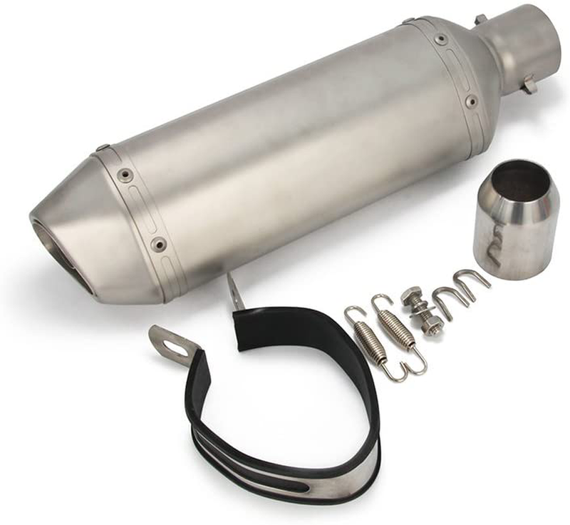 JFG RACING Slip on Exhaust 1.5-2 Inlet Stainelss Steel Muffler with Moveable DB Killer for Dirt Bike Street Bike Scooter ATV Racing  JFG RACING H  