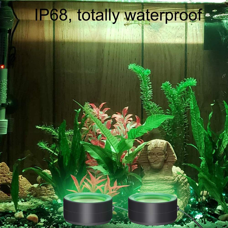 Pond Lights Remote Control Submersible Lamp IP68 Totally Full Waterproof Underwater Aquarium Spotlight Multicolor Decoration Landscape Lamp for Swimming Pool Fish Tank Fountain (Set of 4)