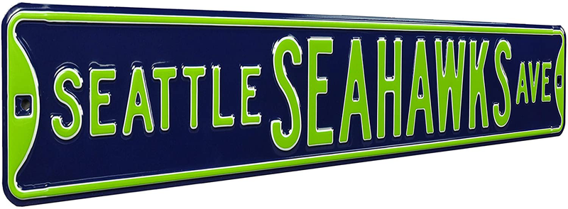 Fremont Die NFL Football Metal Wall Decor- Large, Heavy Duty Steel Street Sign, Vintage Home Decor for Office Decorations, Kids Room, and Man Cave Accessories Home & Garden > Decor > Seasonal & Holiday Decorations& Garden > Decor > Seasonal & Holiday Decorations Fremont Die Seattle Seahawks 36" x 6" 