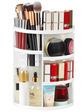 Syntus 360 Rotating Makeup Organizer, DIY Adjustable Bathroom Makeup Carousel Spinning Holder Rack, Large Capacity Cosmetics Storage Box Vanity Shelf Countertop, Fits Makeup Brushes, Lipsticks, Black